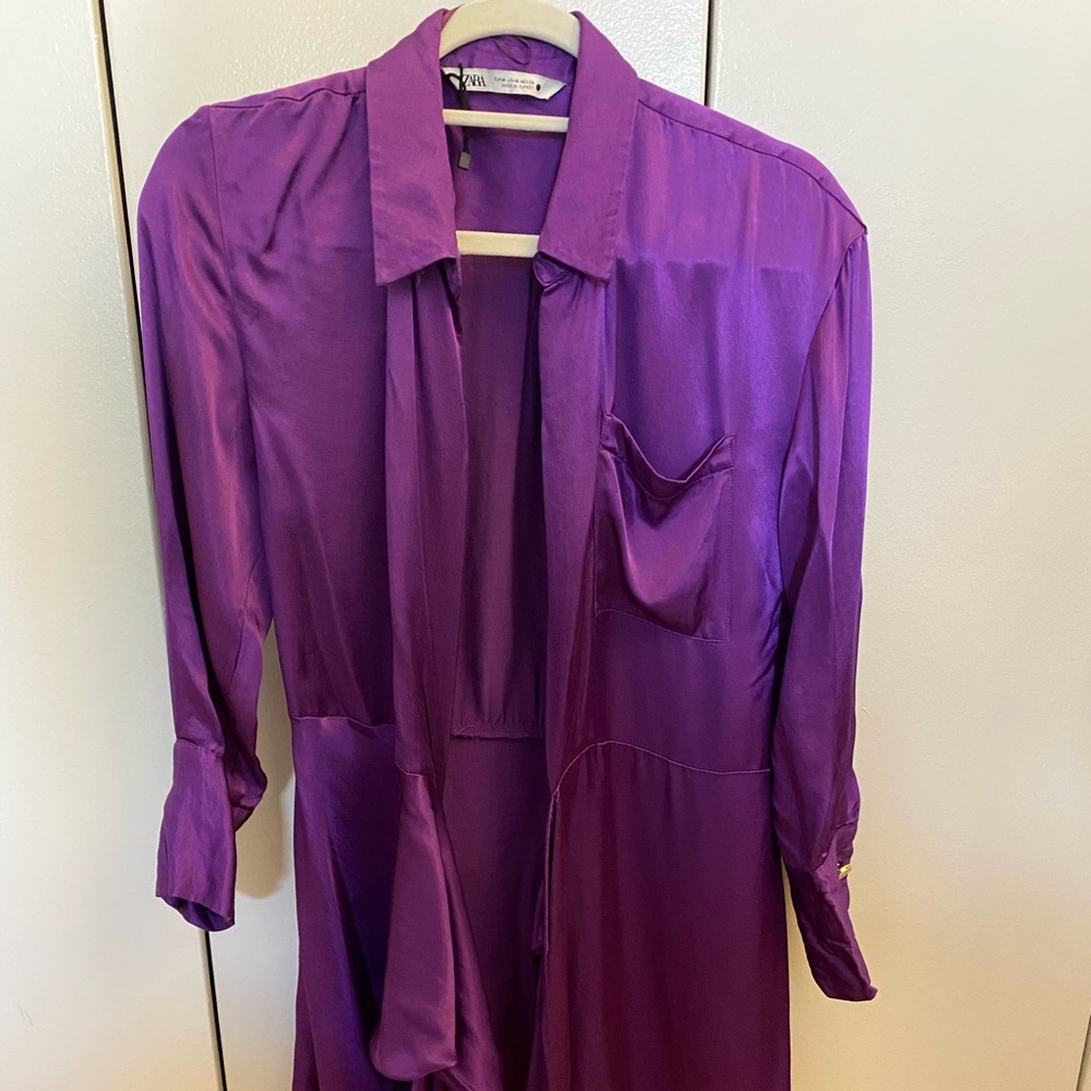 Satin purple minidress wrap